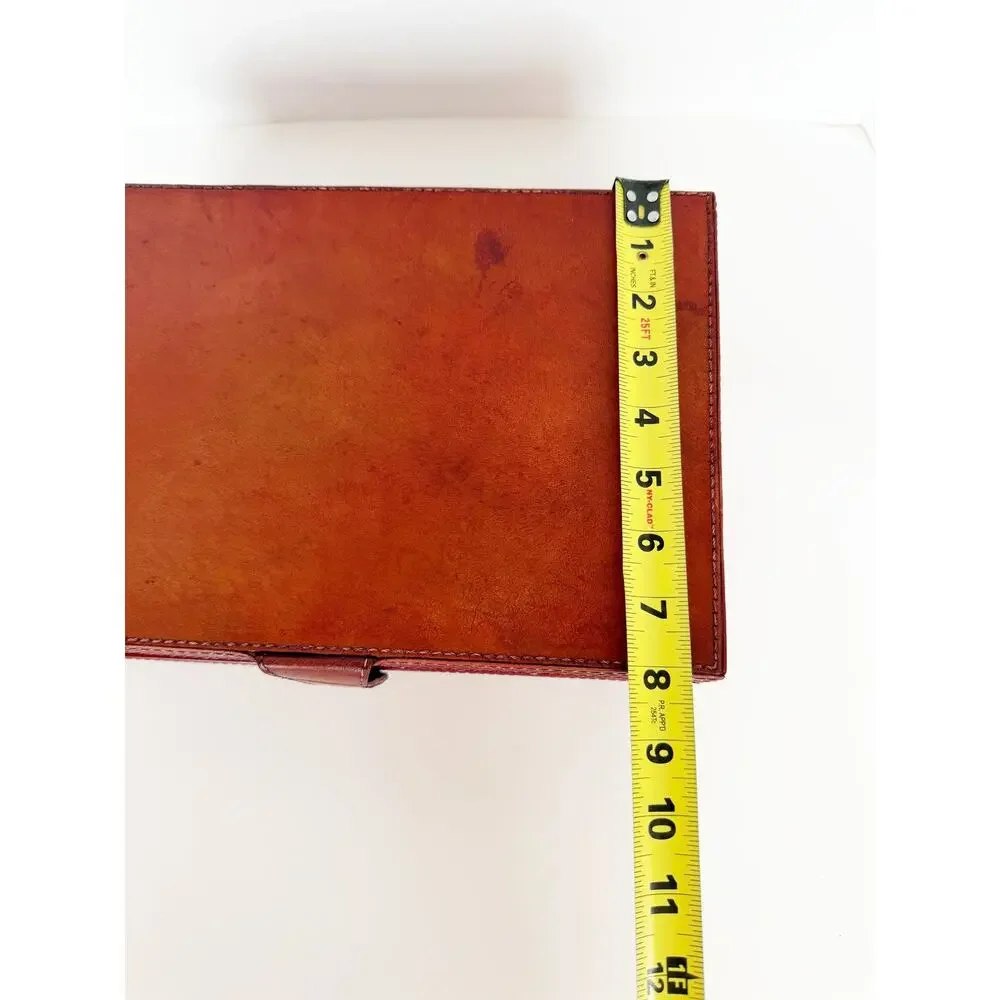 William Sheppe Leather Jewelry Box Case Brown Red Classic
